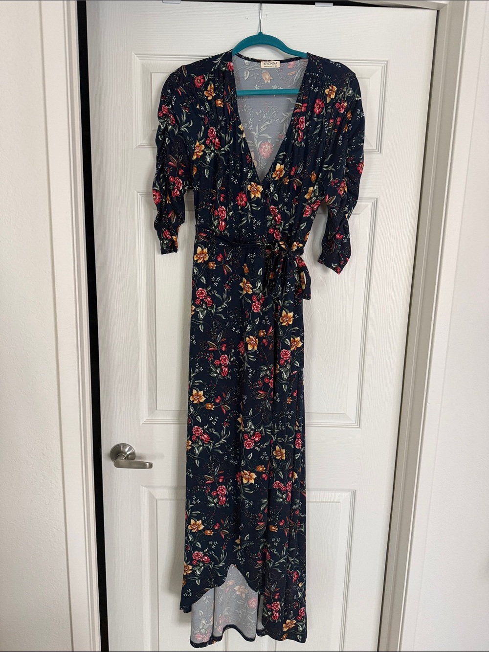 Kyonna Floral Wrap Maxi Dress - Navy